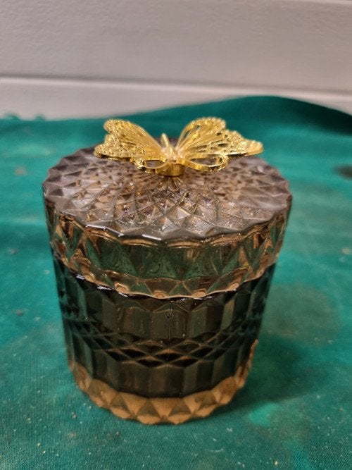 pot glas met vlinder rond, Ophalen of Verzenden, 'T Olde Gre-j, Info@toldegrej.nl, Endepoelstraat 20f Didam