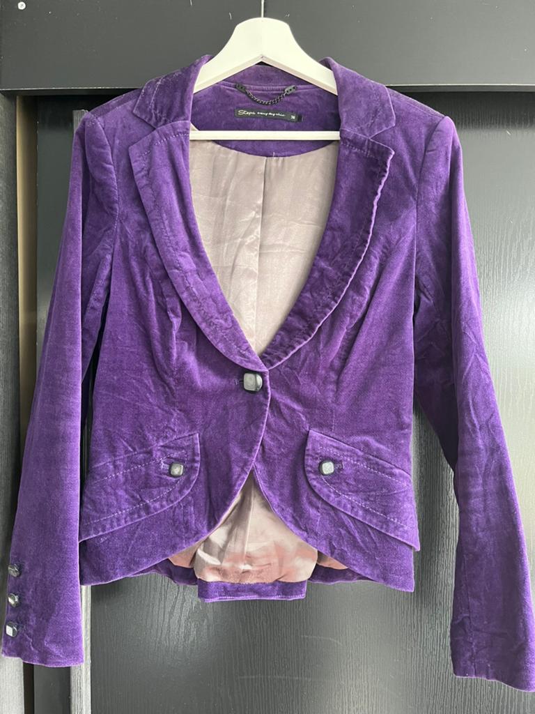 Mooi paars fluwelen jasje, Kleding | Dames, Maat 38/40 (M), Paars, Ophalen of Verzenden, Zo goed als nieuw