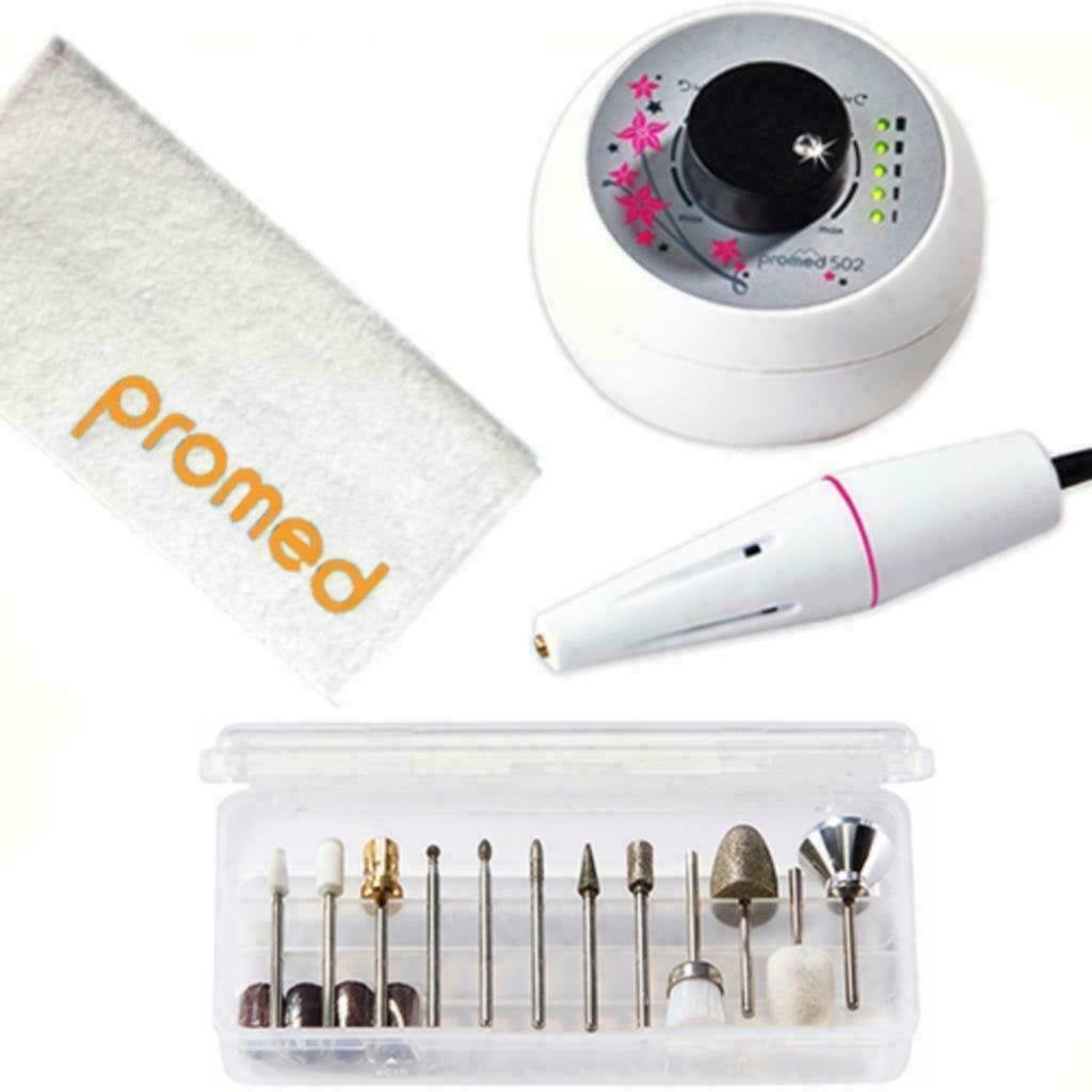 Elektrische nagelvijl PROMED 502, incl. 17 delig bitjes set., Overige kleuren, Nieuw, Ophalen of Verzenden, Handen en Nagels