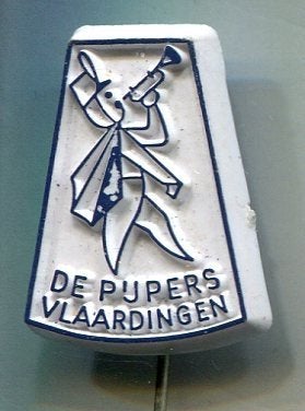 De Pijpers Vlaardingen blauw op wit plastic speldje( V_109a), Verzamelen, Verzenden, Zo goed als nieuw, Merk, Speldje of Pin