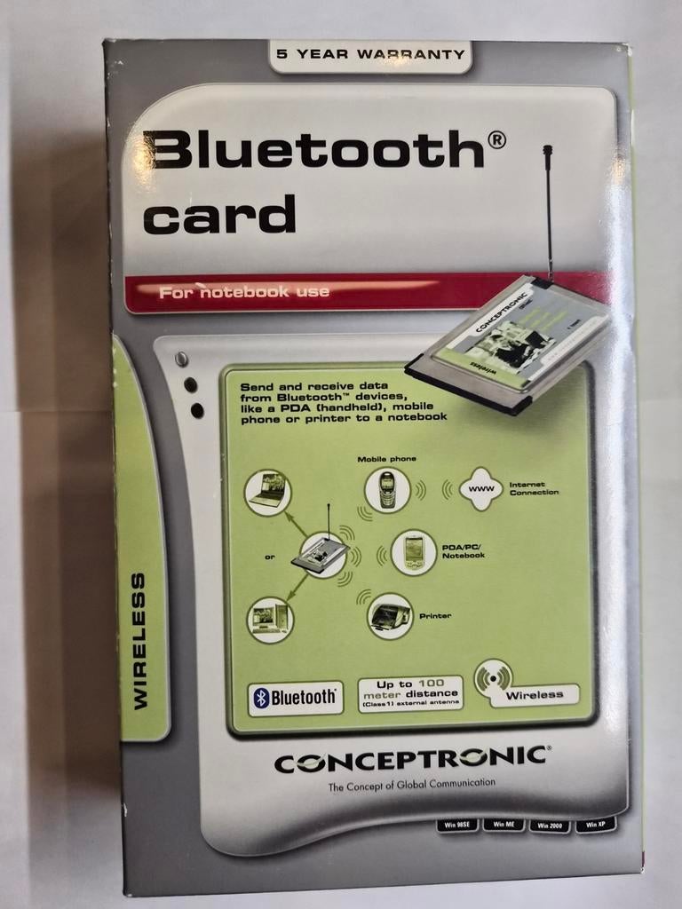 Conceptronic Bluetooth Card voor Notebooks PCMCIA Kaart, Ophalen of Verzenden