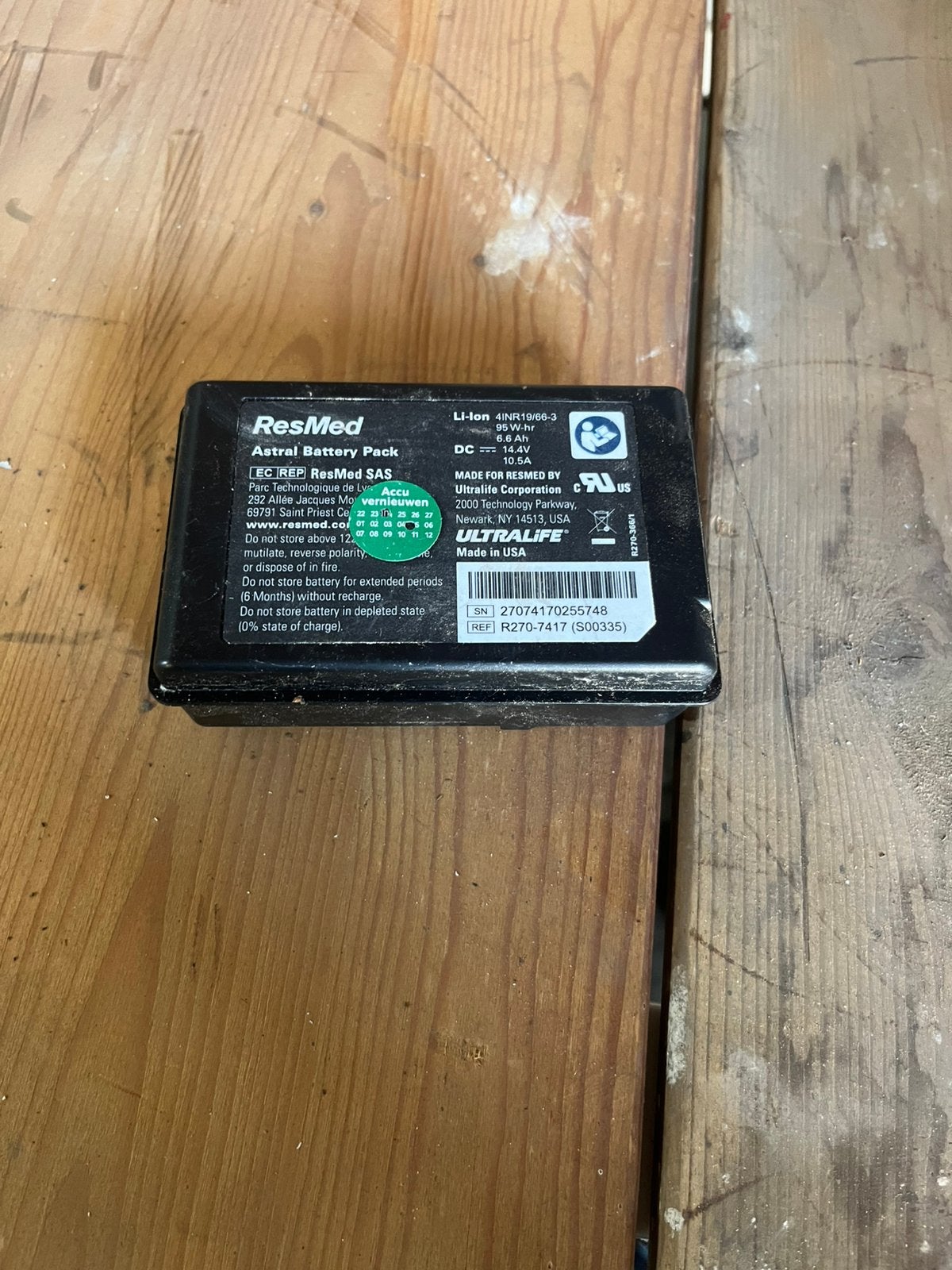 ResMed Astral Interne Accu / Battery Pack (REF R270-7417), Ophalen of Verzenden, Zo goed als nieuw