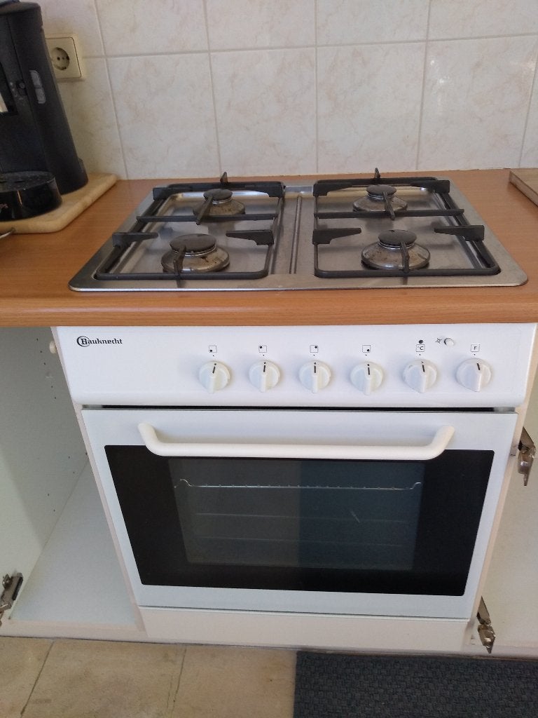 Bauknecht Gasfornuis met elektrische oven, Ophalen, Gebruikt, Grill, 4 kookzones