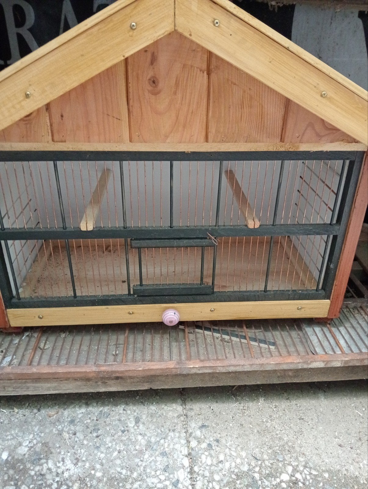 Mooie wand vogel kooi, Ophalen, Hout, Vogelkooi