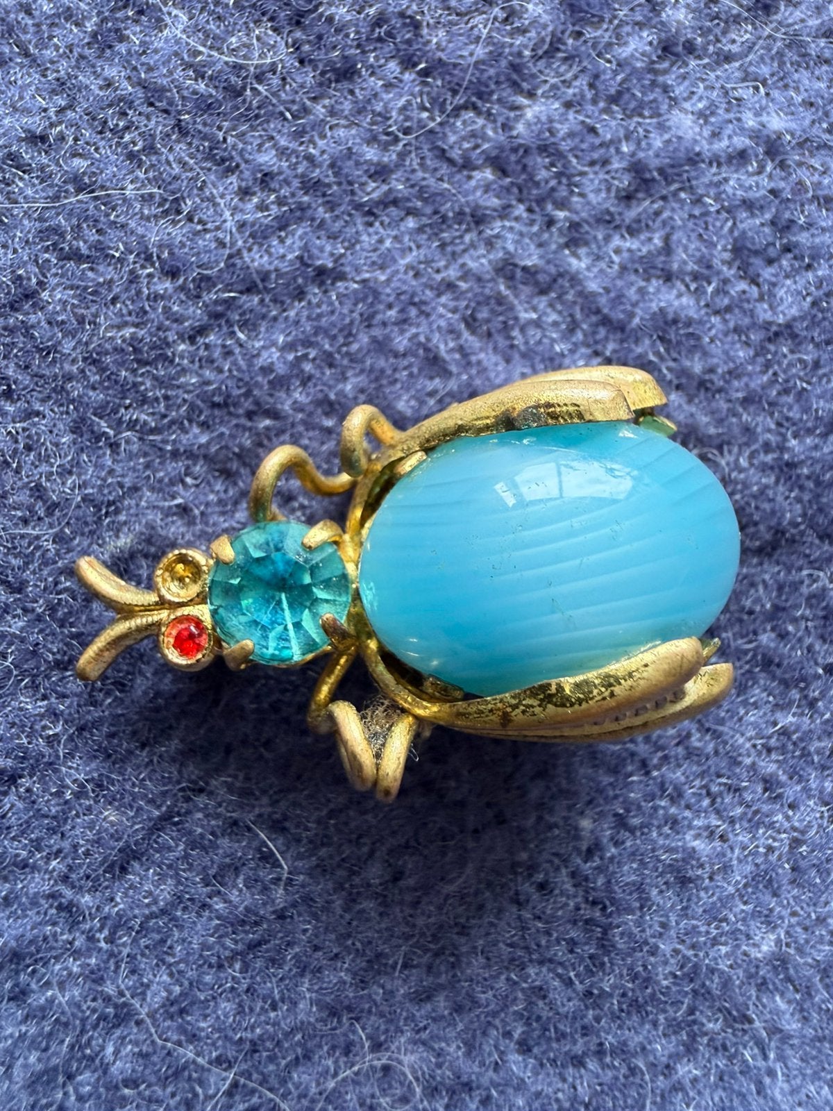 Leuke broche blauwe kever, Ophalen of Verzenden, Blauw, Overige materialen