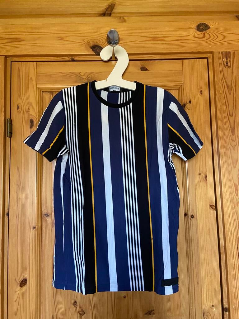 T-shirt ashes to Dust S gestreept blauw kt mouw oto49 lg 72, Ophalen of Verzenden, Zo goed als nieuw, Blauw