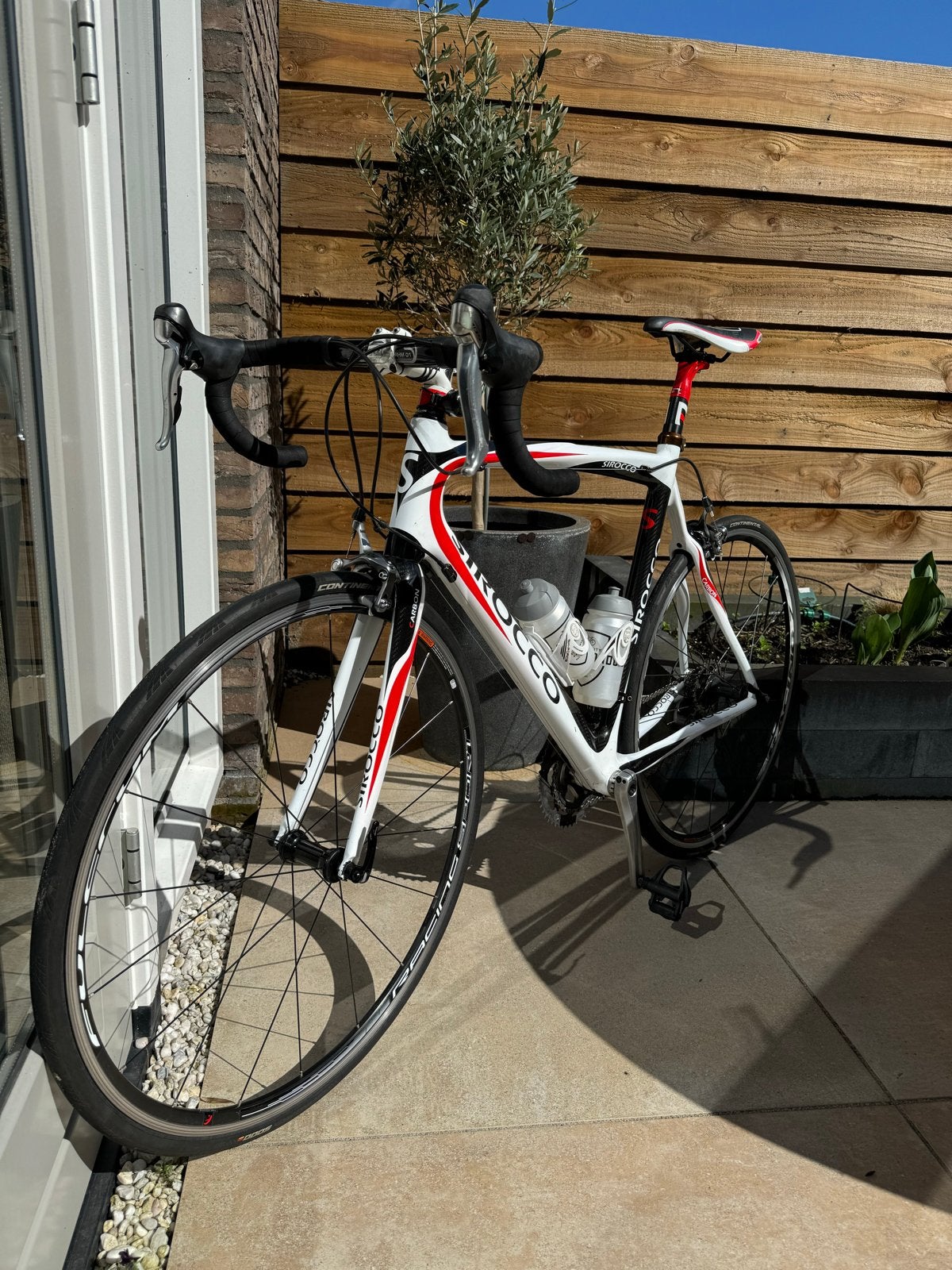 Sirocco racefiets - Wit/Rood/Zwart - Carbon/Aluminium, 28 inch, Gebruikt, Aluminium, Meer dan 20 versnellingen
