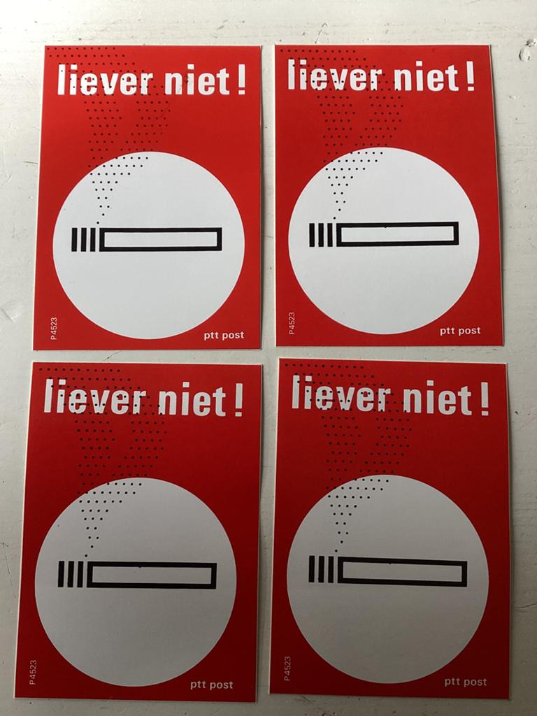 4 stickers Liever niet! PTT Post, Verzenden, Zo goed als nieuw