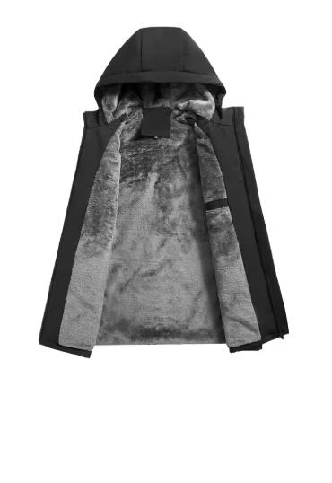 Warme winterjas voor dames - Zwart