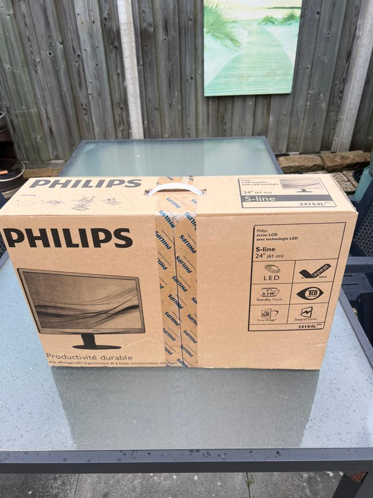 NIEUW Philips S-line 241S4L 24 inch LED Monitor + Backlight, Computers en Software, Monitoren, Nieuw, LED, Ophalen of Verzenden