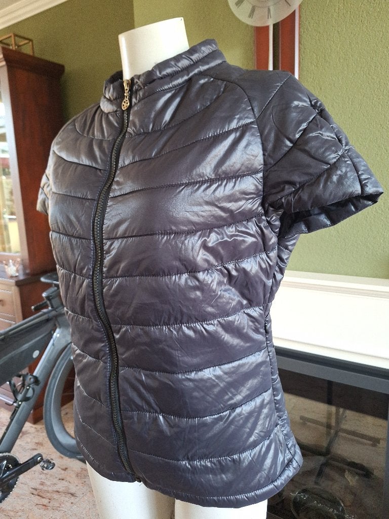 Sandro ferrone tussen lente jas korte mouw zwart grijs XL L, Verzenden, Zwart, Zo goed als nieuw, Maat 46/48 (XL) of groter