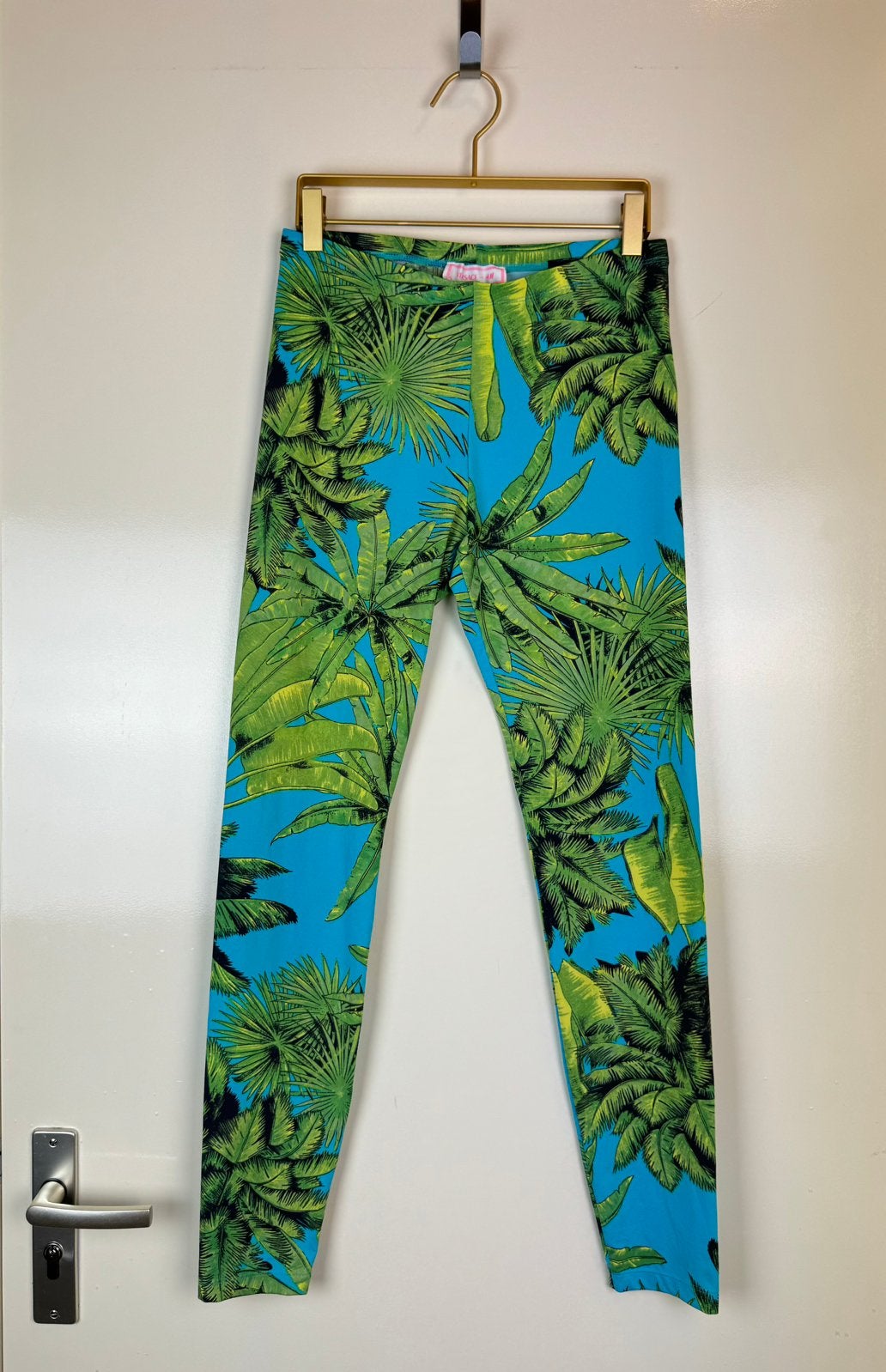 VERSACE H&M Multicolor Palm Leaves Print Rare Leggings M, Legging, Blauw, Maat 40/42 (M), Ophalen of Verzenden