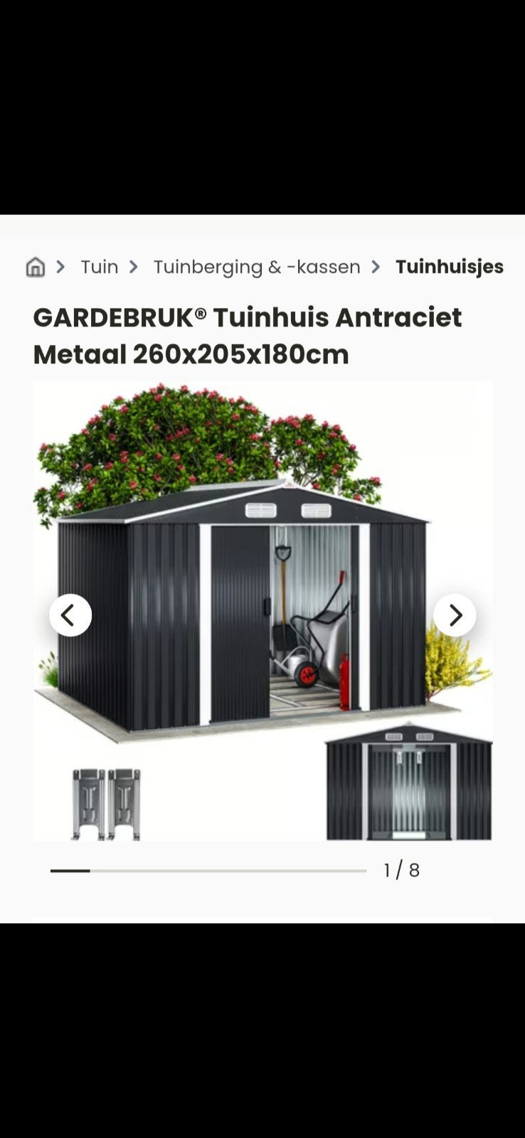 tuinhuis ,metaal afm; 260x205x 179 nieuw in de doos., Tuin en Terras, Tuinhuizen, Nieuw, Zonder ramen, Metaal, Ophalen