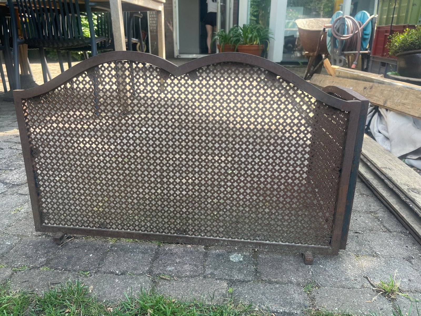 Decoratief haardscherm / haardrek, Ophalen of Verzenden, Gebruikt, Vrijstaande haard, Overige soorten