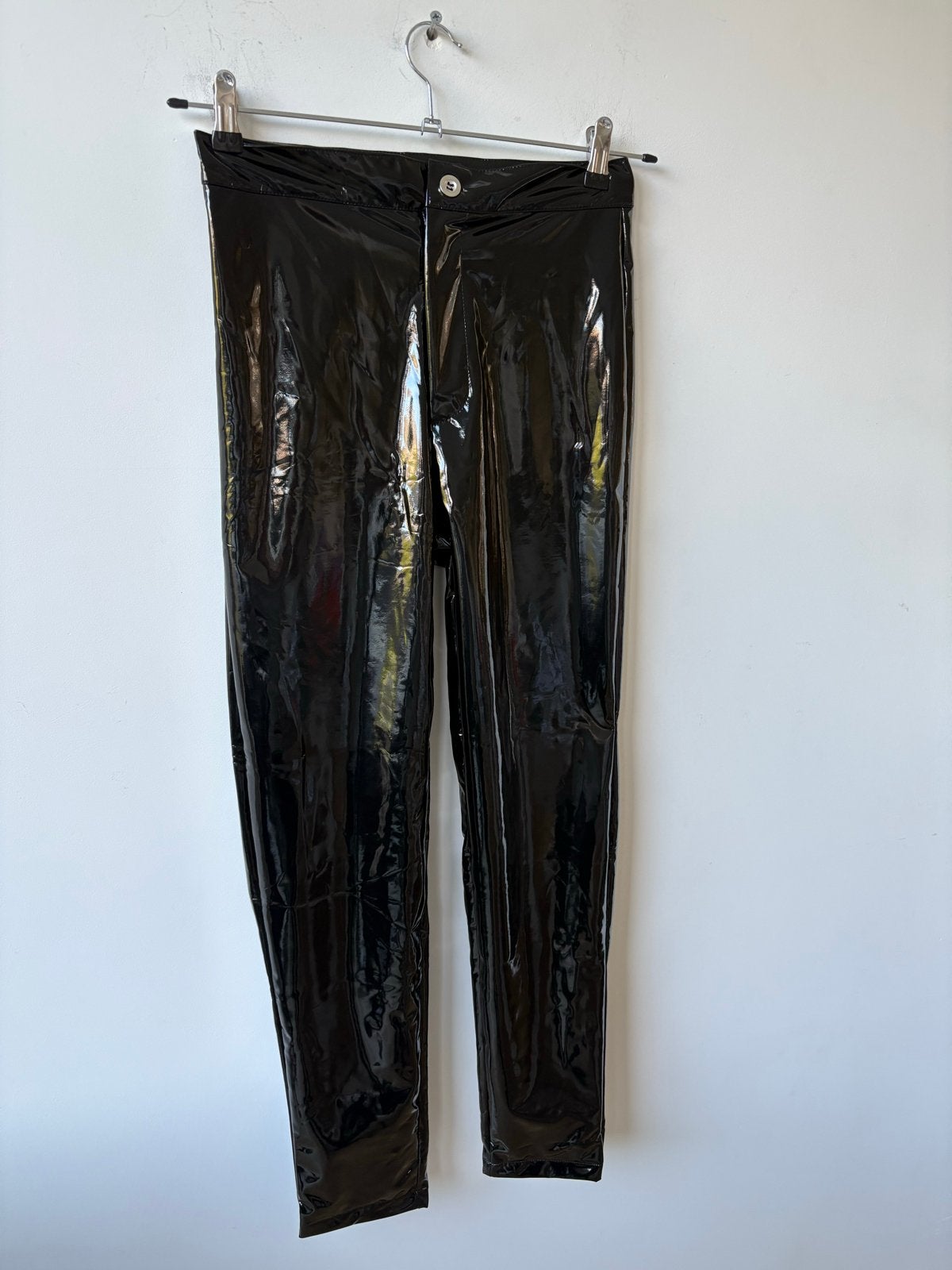 Zwarte Leren Vinyl Lak Leren Broek Legging Maat M, Kleding | Dames, Broeken en Pantalons, Maat 38/40 (M), Zwart, Nieuw, Ophalen of Verzenden