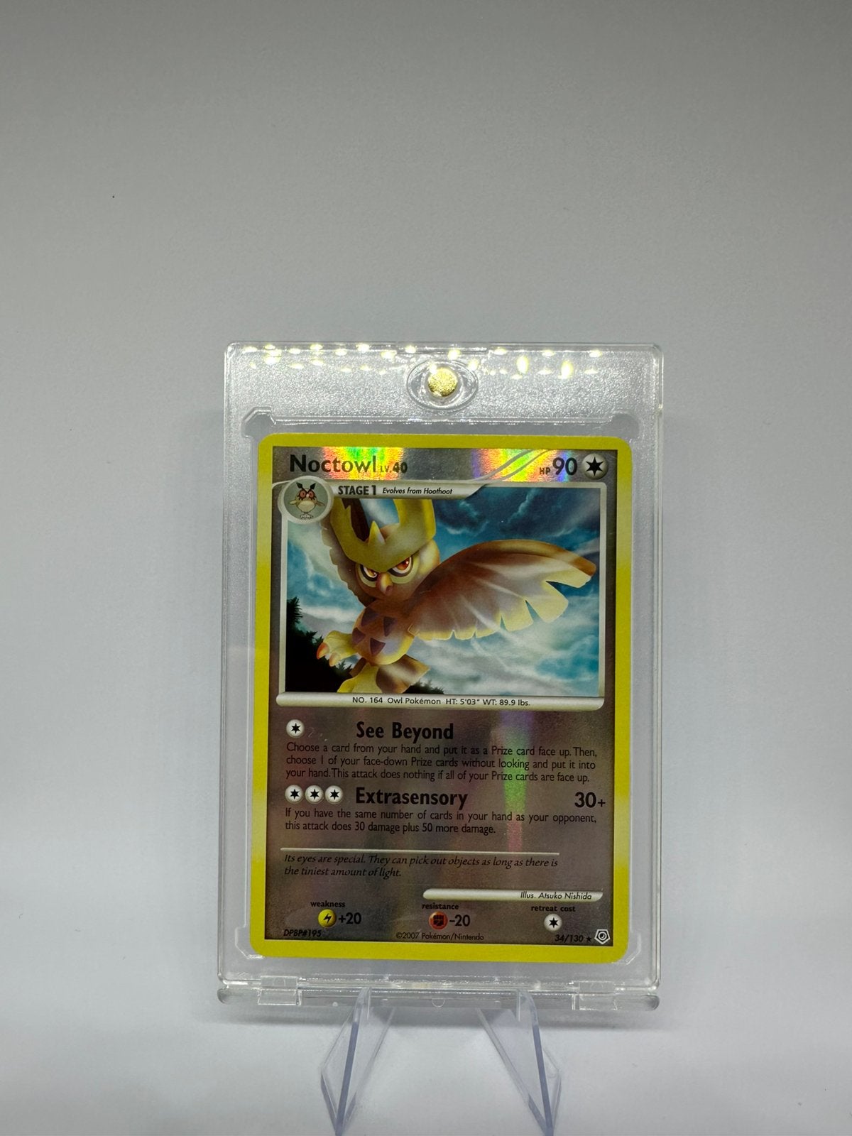 Noctowl  34/130 Reverse Holo Diamond and Pearl Pokemon Card, Ophalen of Verzenden, Zo goed als nieuw