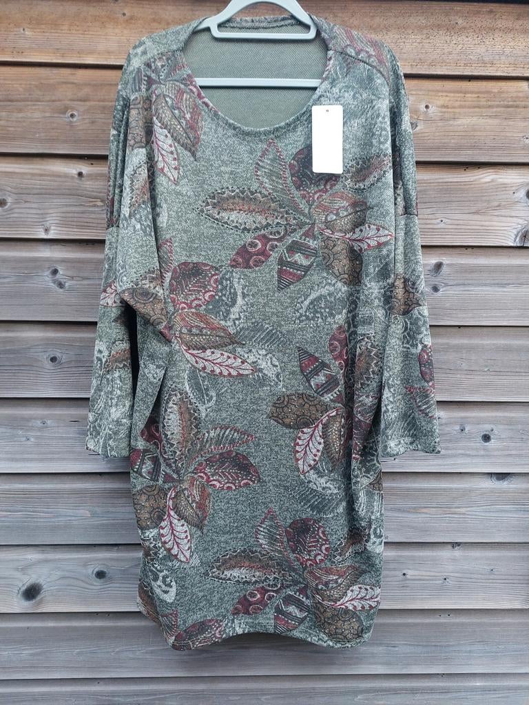 Groene bewerkte jurk tuniek maat XL/XXL nieuw, Ophalen of Verzenden, Nieuw, Maat 46/48 (XL) of groter, Groen