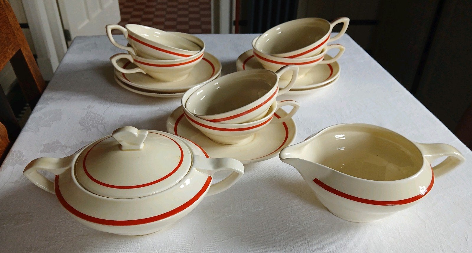 Art deco serviesje Gouda - Bellefroid - Societe Ceramique, Ophalen of Verzenden