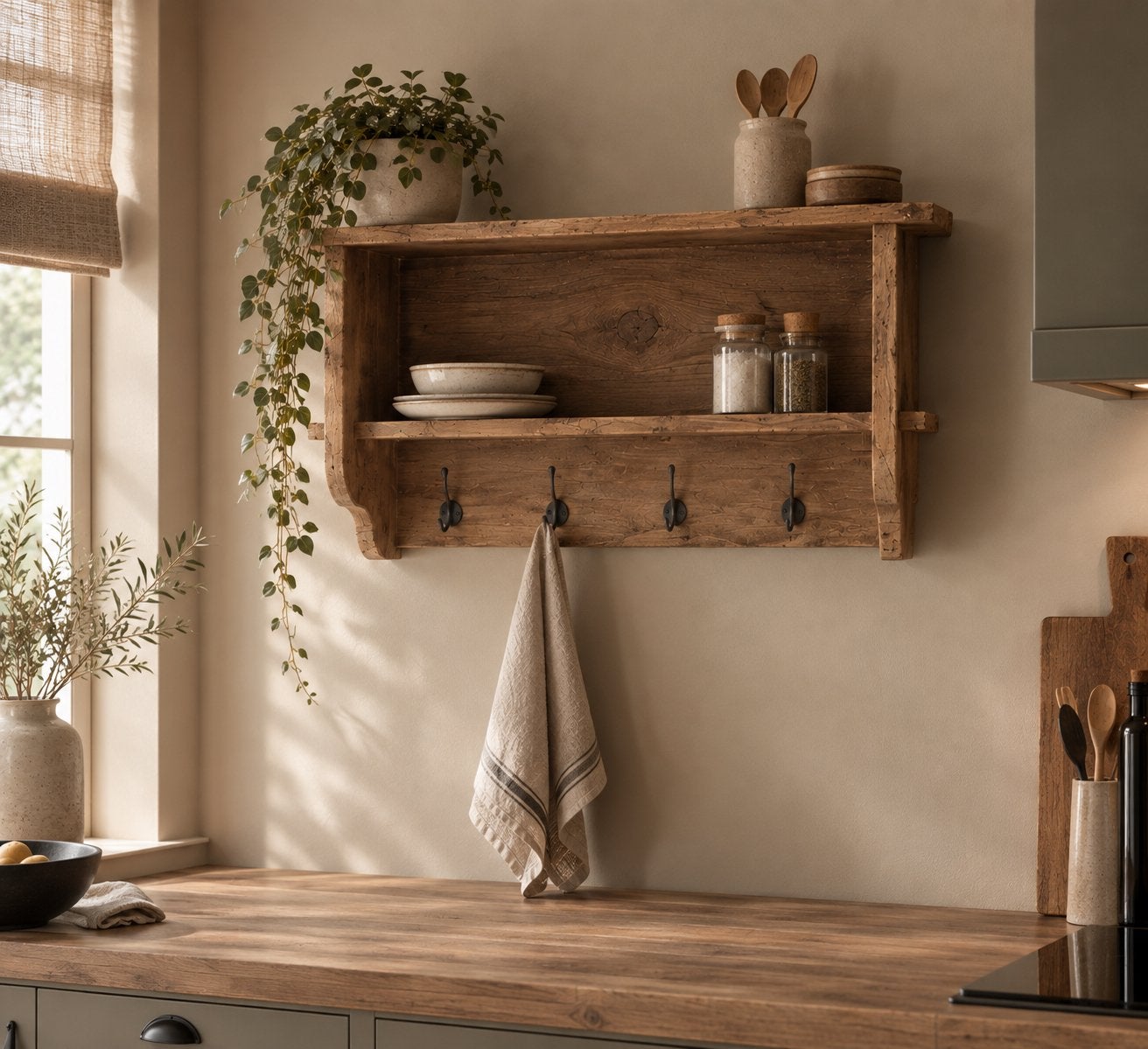Houten regaal / kapstok 70 cm, -, -, Nieuw, Minder dan 100 cm