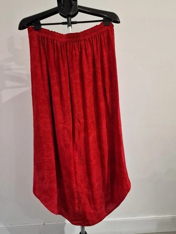 Heart Rode Rayon Rok XL – Boho Ibiza met Veterdetail, Kleding | Dames, Rokken, Maat 42/44 (L), Ophalen of Verzenden, Zo goed als nieuw