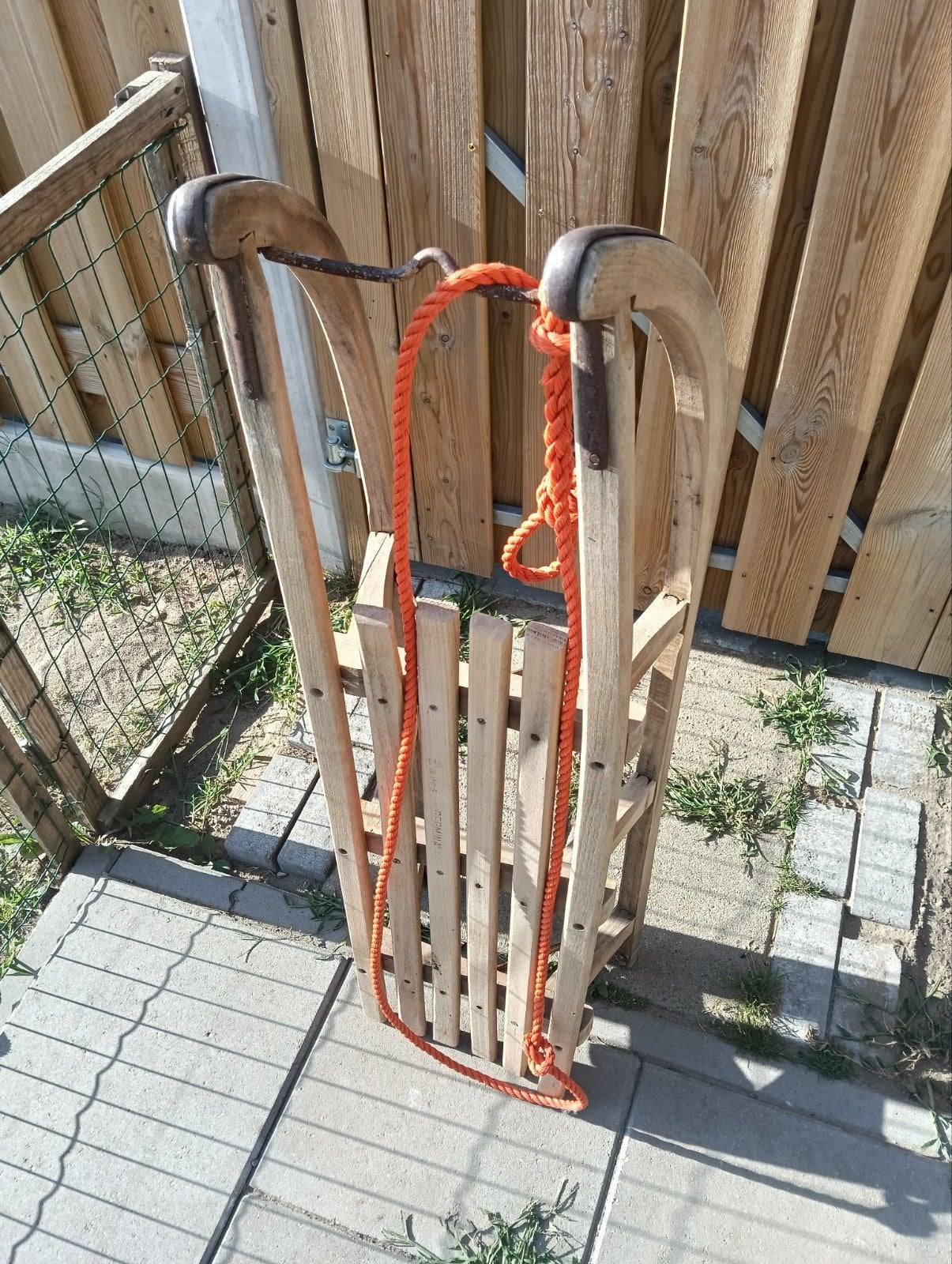 Houten slee met trekkoord, Kinderen en Baby's, Ophalen of Verzenden, Gebruikt, Hout