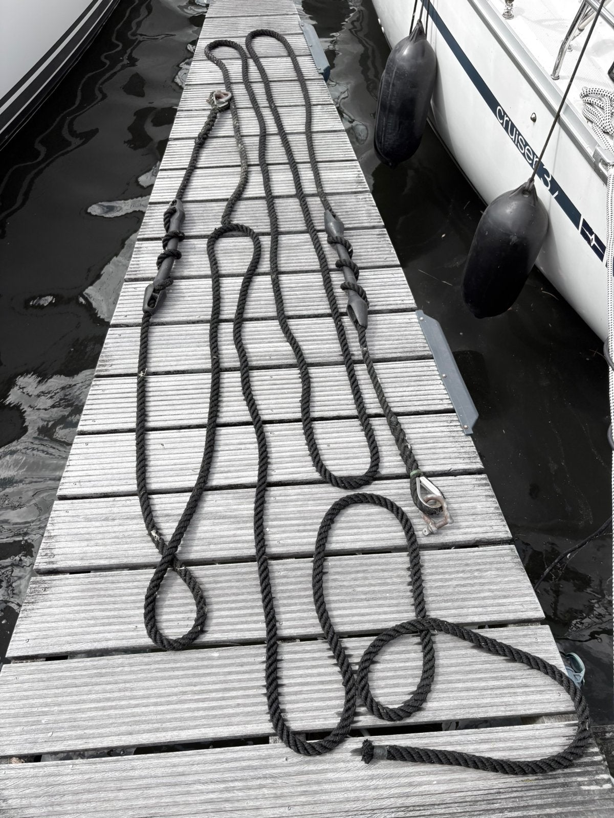 2 landvast lijnen 9 meter, Watersport en Boten, Ophalen of Verzenden, Zo goed als nieuw