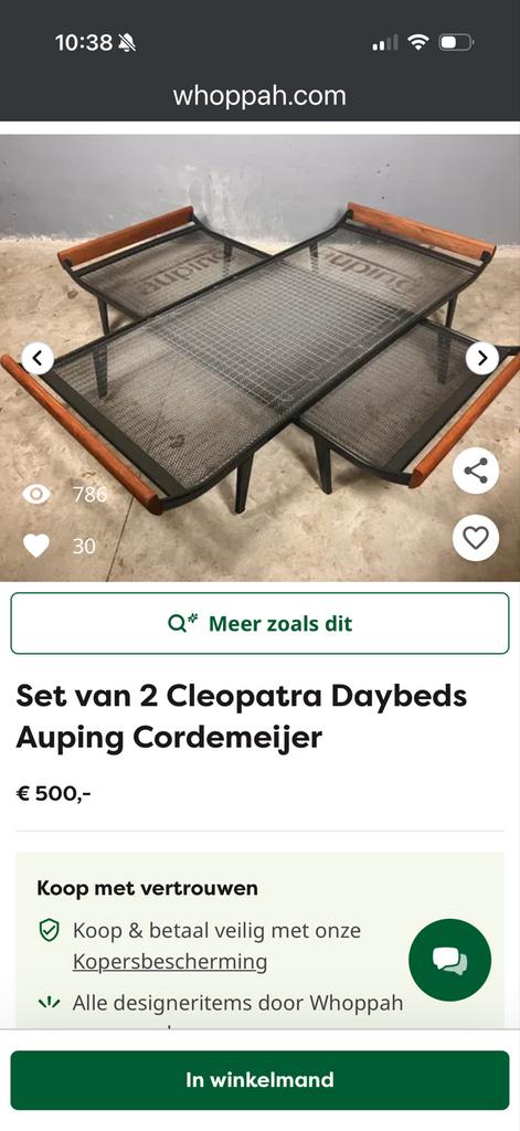 Auping Cleopatra bedden - Set van 2, Ophalen, Zo goed als nieuw, Eenpersoons, 90 cm