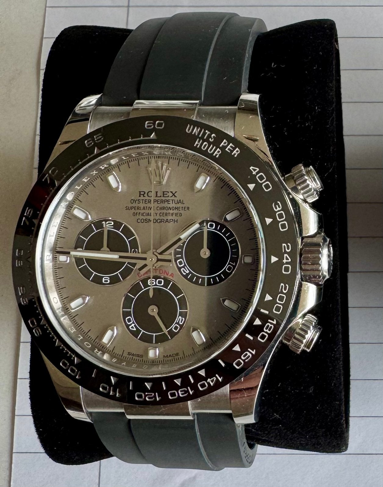 Rolex Daytona 116519LN Oysterflex, Ophalen of Verzenden, Zo goed als nieuw, Staal, Rolex