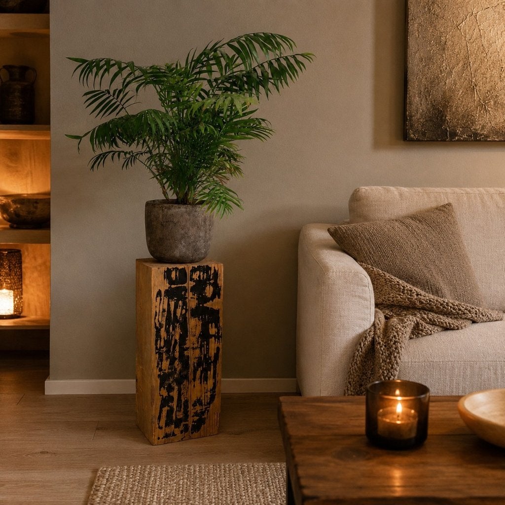 Blok - zuil - bijzettafeltje - verhoger - oud grenen 50cm, Huis en Inrichting, Woonaccessoires | Zuilen en Pilaren, Houtatelier M.Y.