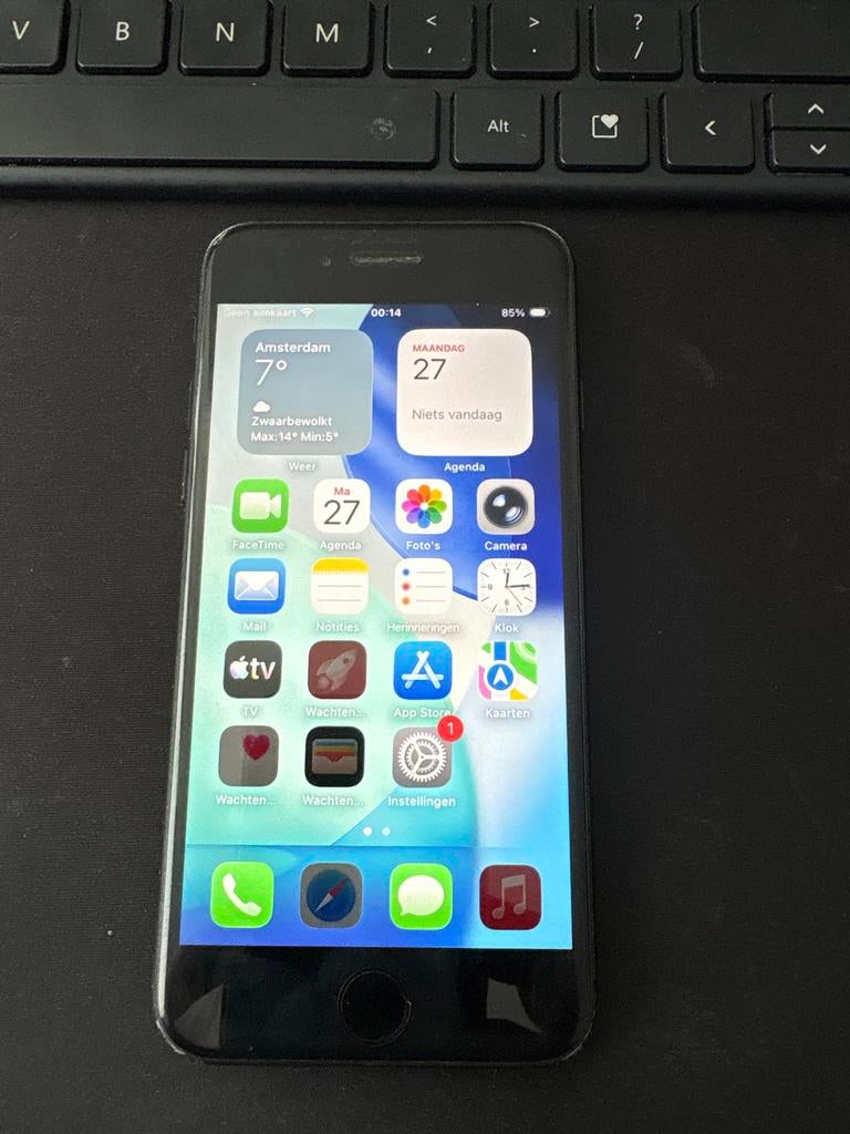 Apple iPhone SE (2020) 64GB Zwart - Gebruikt, Gebruikt, Zwart, Ophalen of Verzenden, 64 GB