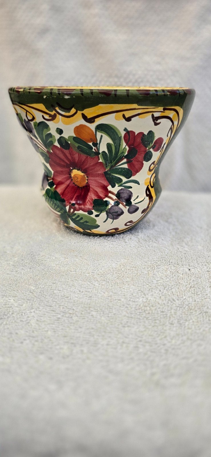 Vintage Deruta Handgeschilderde Italiaanse Keramische Vaas, Ophalen of Verzenden