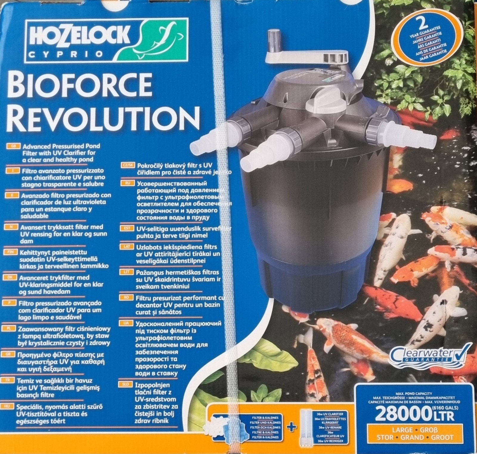 Nieuwe Hozelock bioforce Revolution 28000 met 36 watt UVC., Ophalen of Verzenden, Nieuw, Vijverfilter