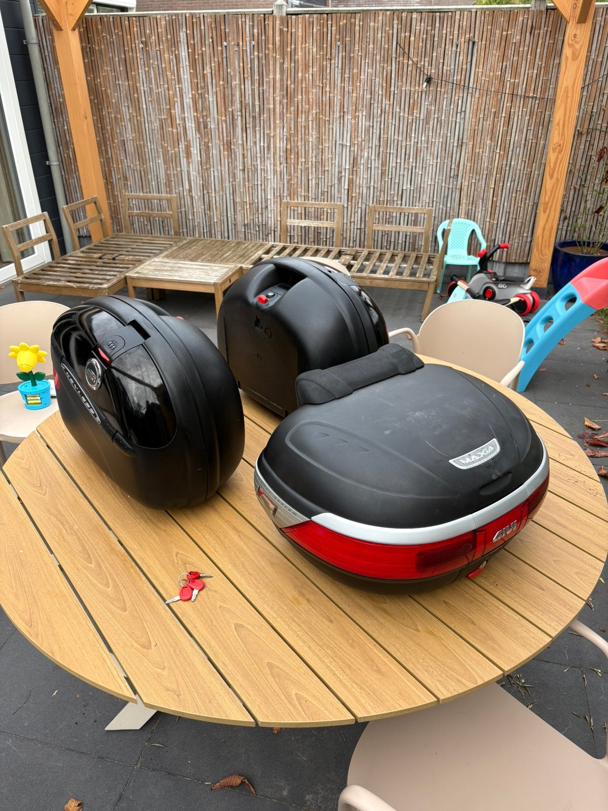 Givi topkoffer incl. zijkoffers, Ophalen, Gebruikt