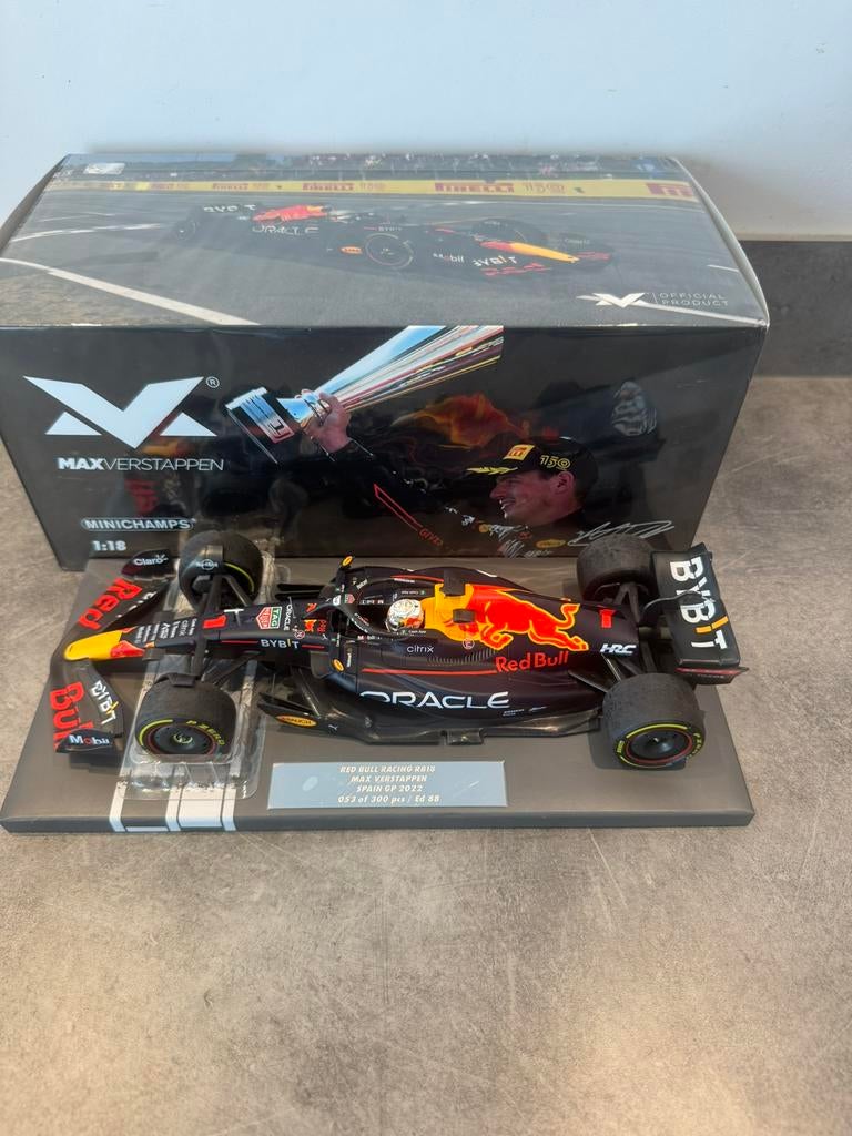 Max Verstappen Spanje 2022 Winner! 1:18, Ophalen of Verzenden, Zo goed als nieuw, Formule 1