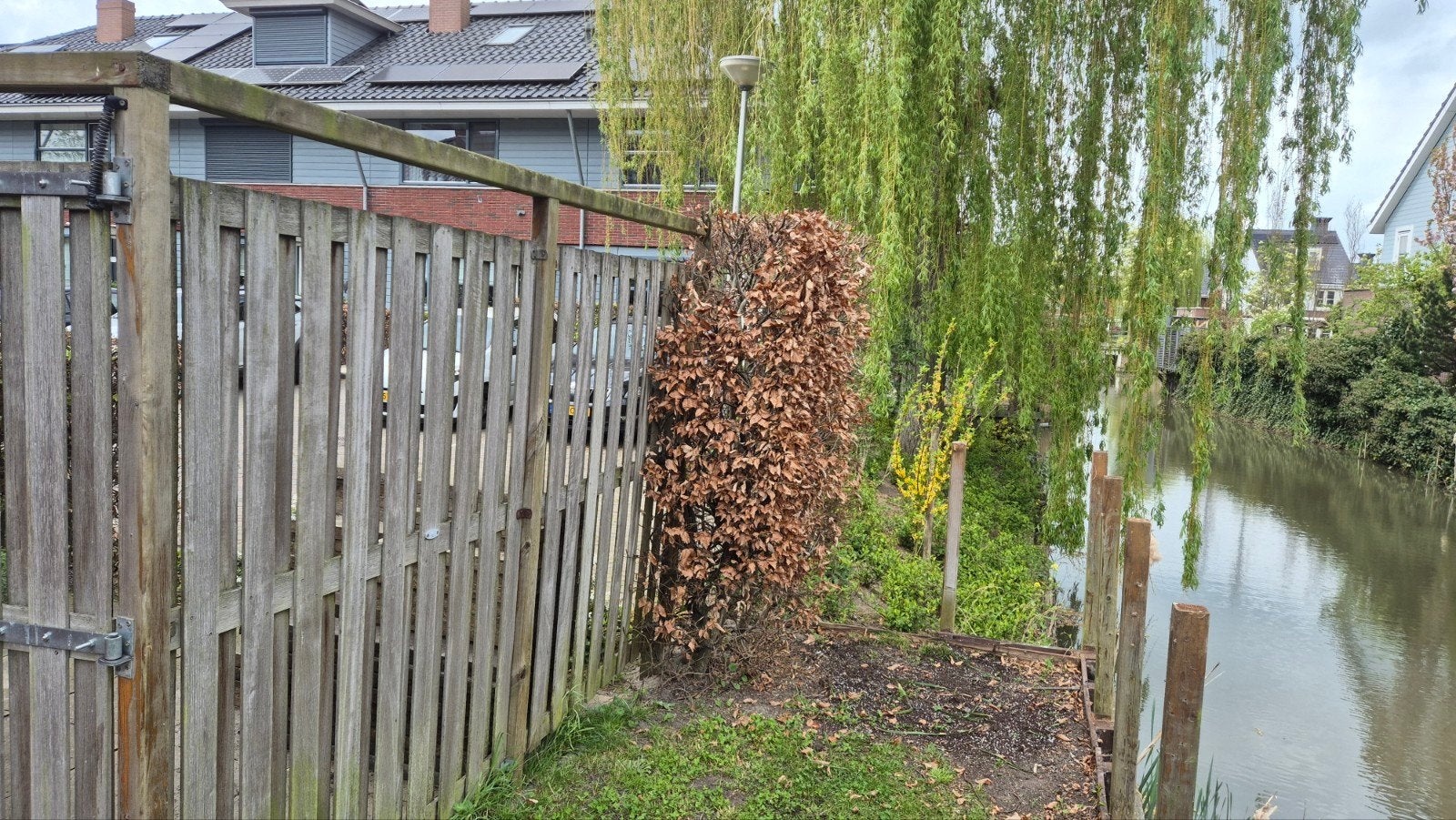 2 houten schuttingpanelen 140x180 cm, Ophalen, Gebruikt, Hout, Tuinhek