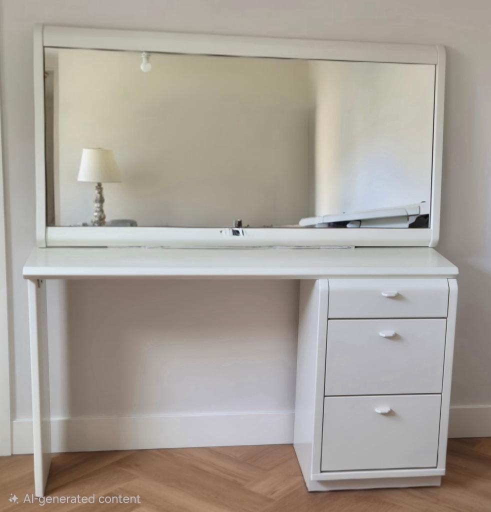 HULSTA KAPTAFEL MET LADENBLOK EN SPIEGEL, Ophalen, Gebruikt, 100 tot 150 cm, Minder dan 100 cm