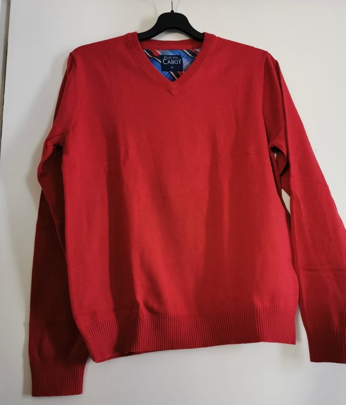 John Cabot Rode V-hals Pullover 100% Katoen - Nieuw, Ophalen of Verzenden, Nieuw, Maat 48/50 (M), Rood