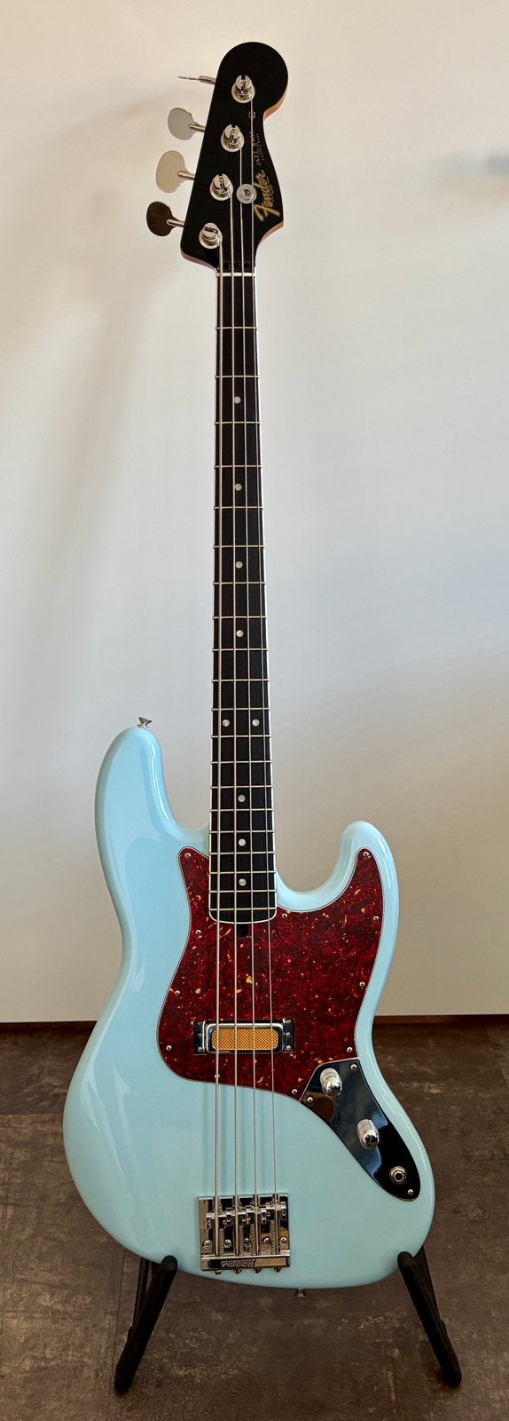 Fender Jazz Bass Gold-Foil Sonic Blue van 2022, Ophalen, Zo goed als nieuw