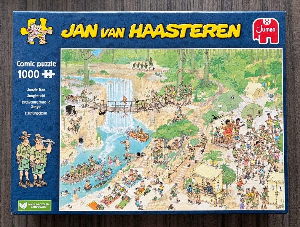 Jan van Haasteren - Jungletocht - 1000 stukjes, Ophalen of Verzenden, 500 t/m 1500 stukjes, Zo goed als nieuw