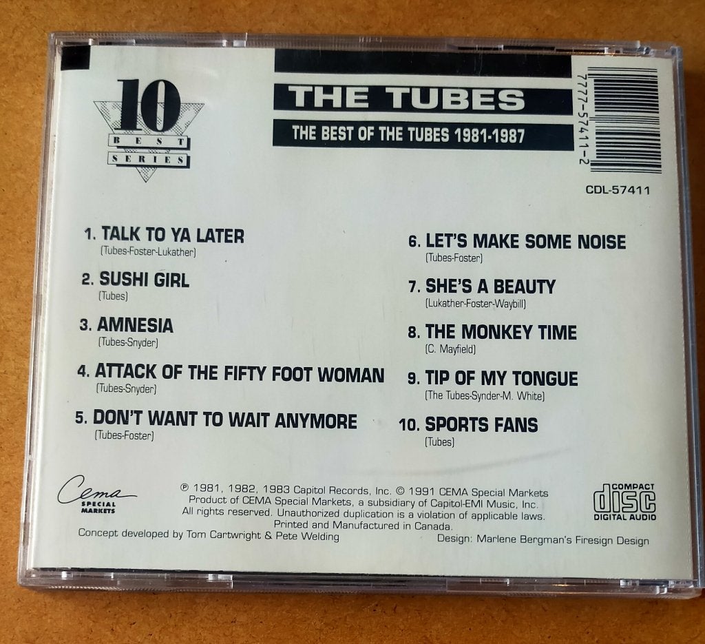 The Tubes - The Best Of 1981-1987 CD 1991, Ophalen of Verzenden, Gebruikt, Progressive Rock