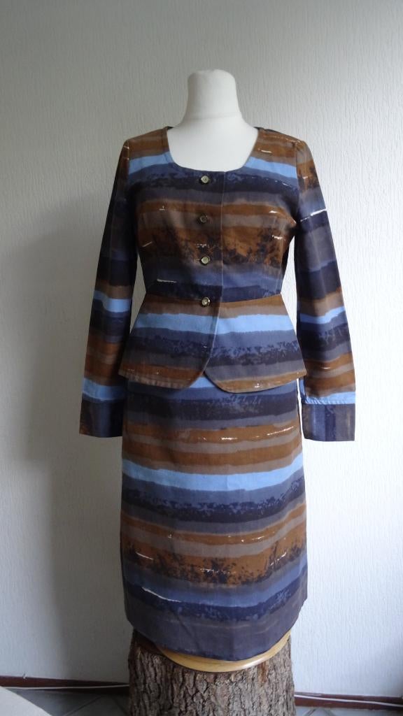 vintage mantelpakje - handdrukstof Polletje - zgan 34, Ophalen of Verzenden, Zo goed als nieuw, Maat 34 (XS) of kleiner, Kostuum of Pak