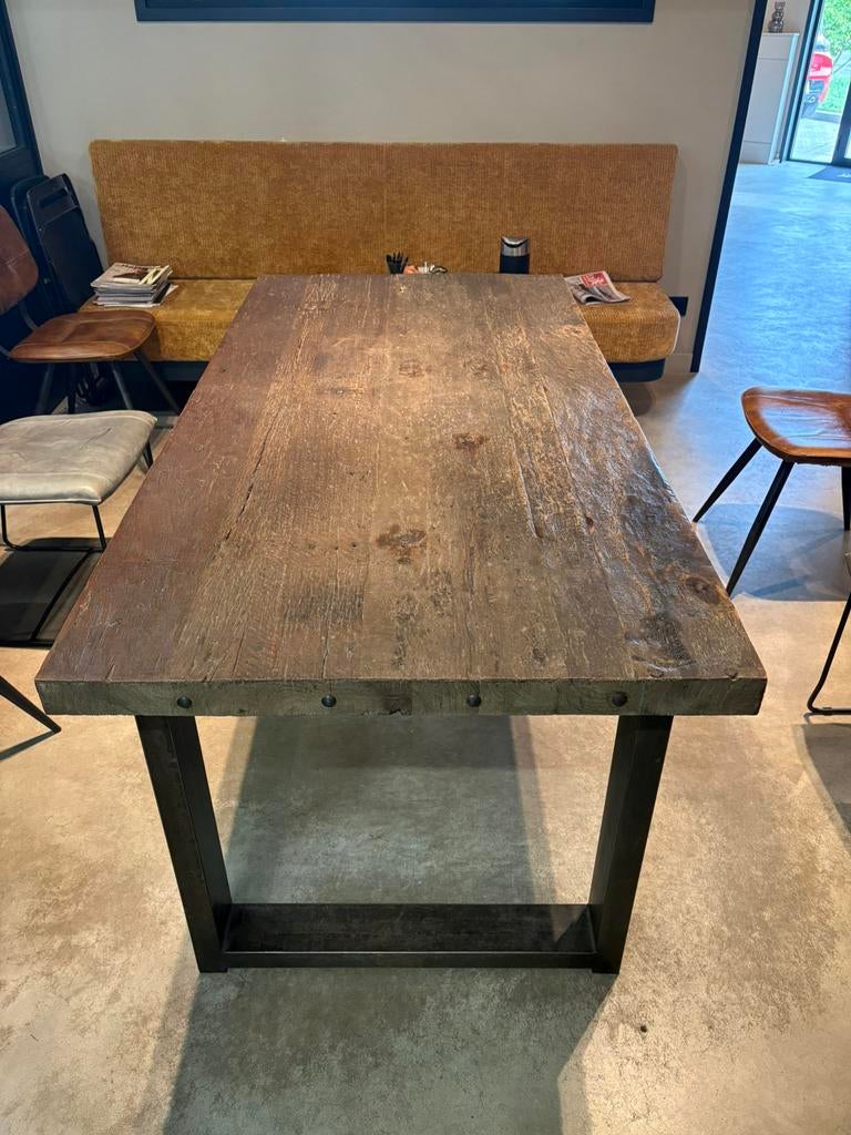 Industriële tafel, Huis en Inrichting, Ophalen, 200 cm of meer, 50 tot 100 cm, Zo goed als nieuw