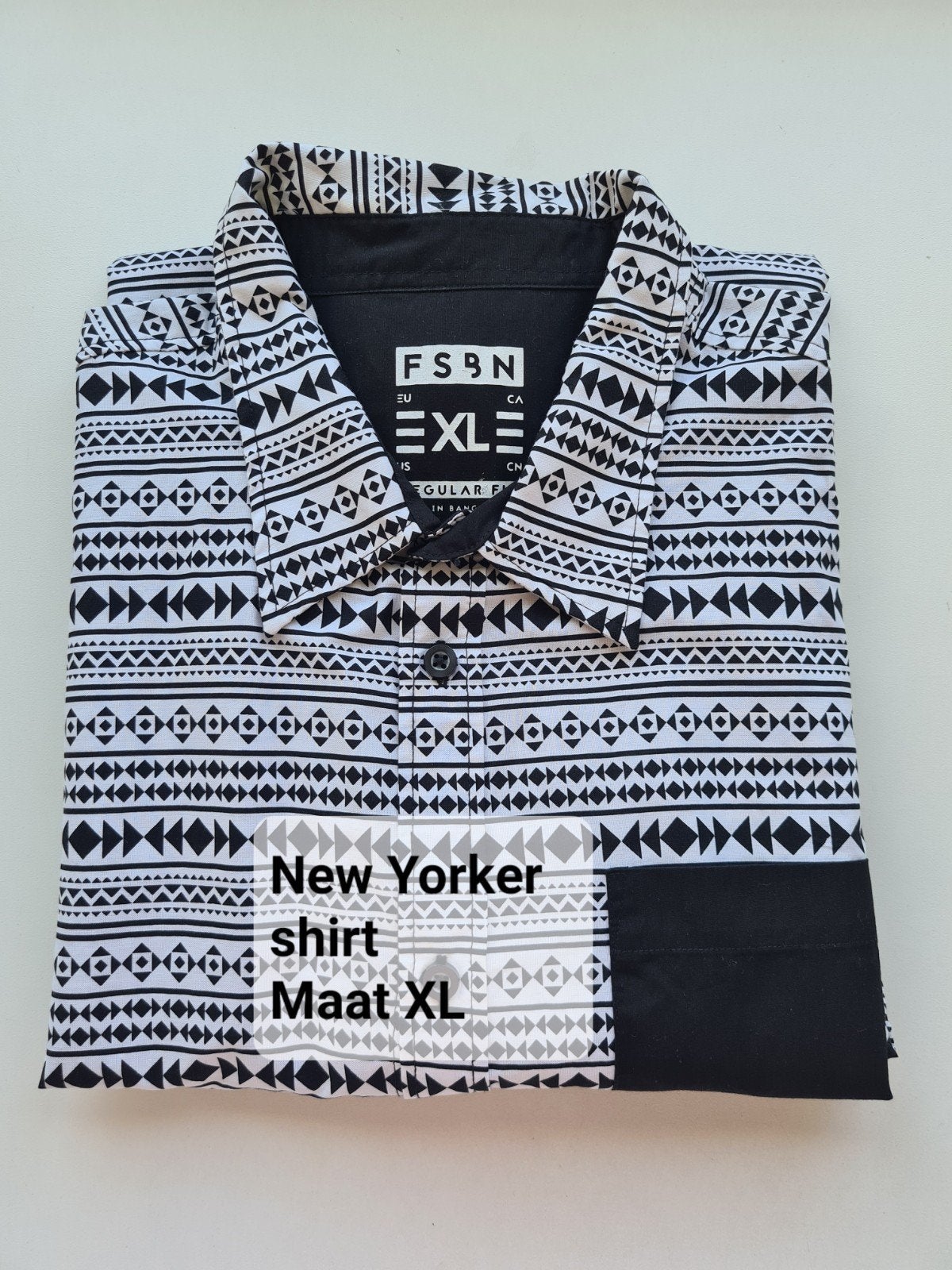 New Yorker FSBN shirt, zwart-wit, maat XL, Zwart, Ophalen of Verzenden, Zo goed als nieuw, FSBN New Yorker
