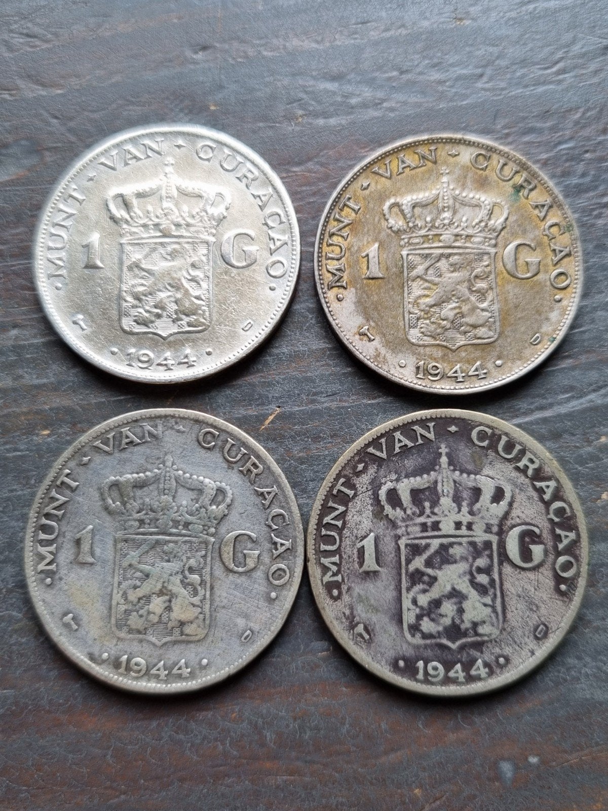 4 guldens curaçao 1944 zilver, Ophalen of Verzenden, Koningin Wilhelmina, 1 gulden, Zilver