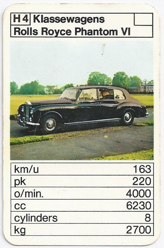 Kw2192 autokaartje h4 rolls royce phantom v l, Ophalen of Verzenden, Zo goed als nieuw, Auto's
