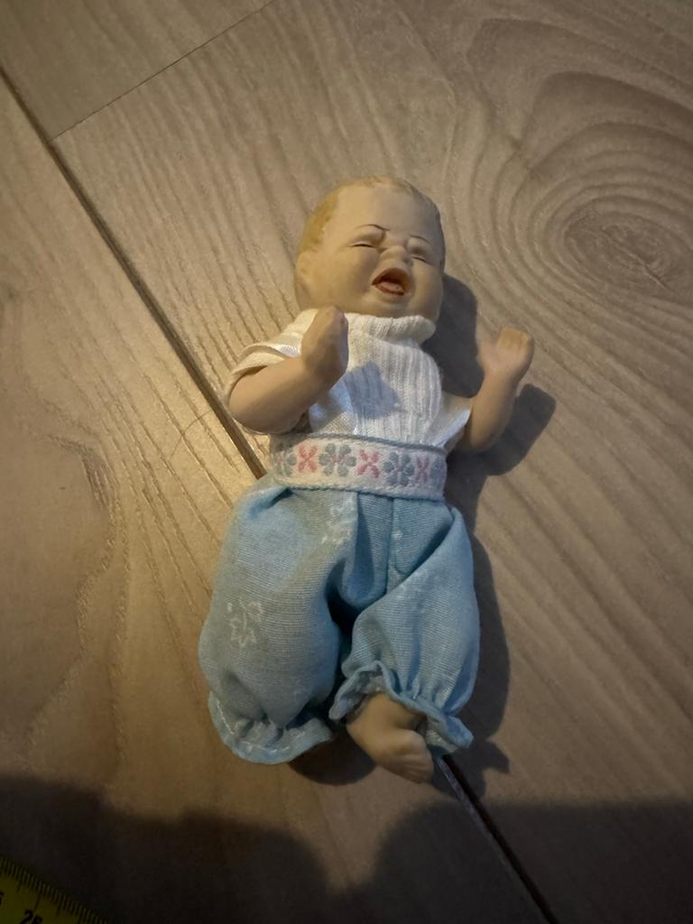 Vintage porseleinen babypopje, 10 cm yolanda bello, Ophalen of Verzenden