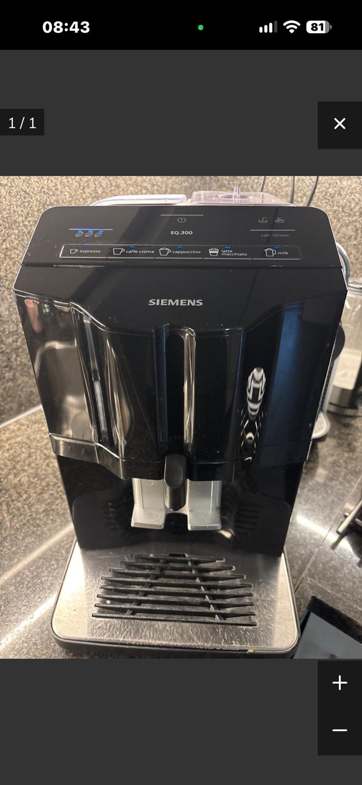 Siemens koffiezetapperaat, Gebruikt, Koffiemachine, 1 kopje, Afneembaar waterreservoir