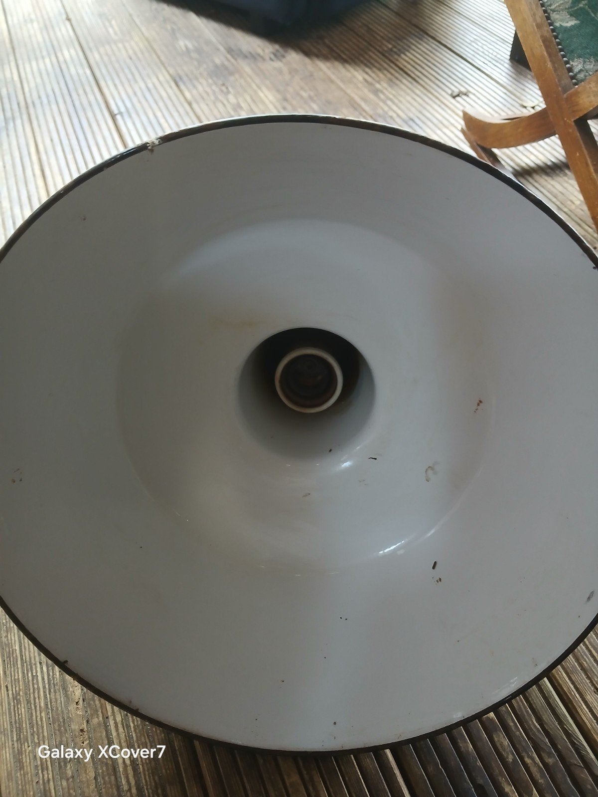 oude emaille lamp, Gebruikt, Overige materialen, 37 cm, Ophalen
