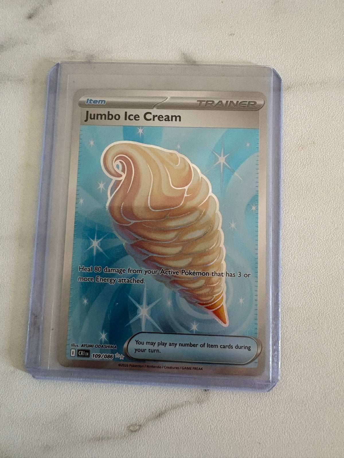 Jumbo Ice Cream Trainer Kaart - Pokémon, Ophalen of Verzenden, Zo goed als nieuw, Losse kaart