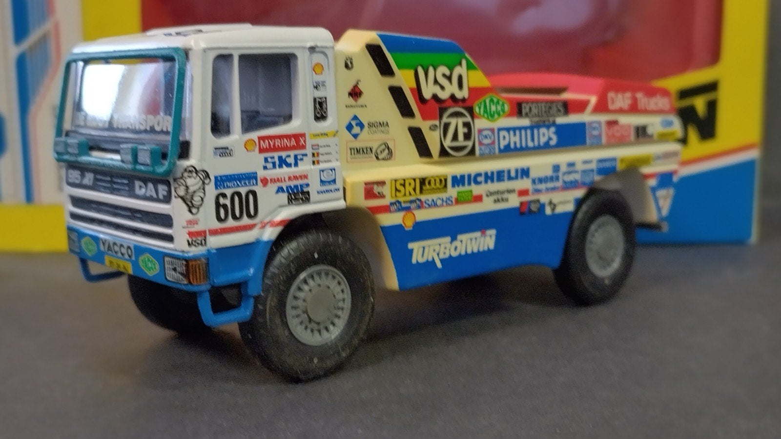 Daf 95 Turbotwin Paris Dakar 1988 De Rooy 1:50 Portegies Pol, Overige merken, Verzenden, ., Zo goed als nieuw